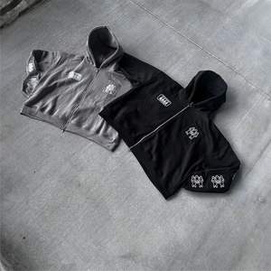 Chándal Unisex Screen Print Full Sweat Jogging 100% Trajes de algodón Streetwear Sudadera con capucha y pantalones de chándal Conjunto personalizado - Product Image 5