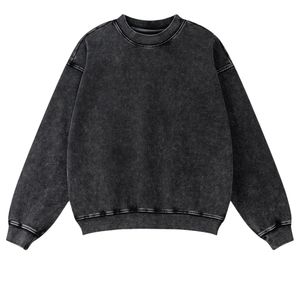 Sudadera Holgada de Algodón 100% con Cuello Redondo, Lavado Ácido, Transpirable, Color Personalizado, Estilo Urbano para Hombre - Product Image 6