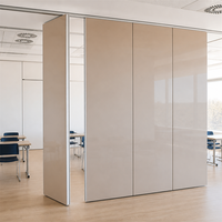 Cloison mobile pour salle de conférence, mur temporaire, séparateur de pièce, cadre en aluminium, insonorisé, mur mobile pliable, système de cloison coulissante