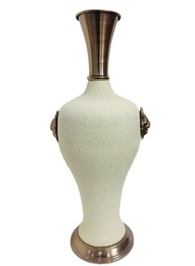 Florero de hierro dorado brillante moderno hecho a mano, Base de cuello de estilo costero decorativo para Pascua, sala de estar, dormitorio, jarrón de Metal - Product Image 2
