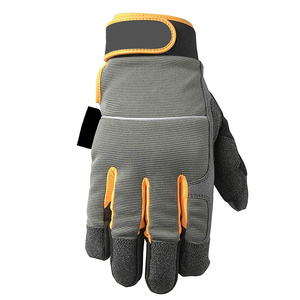 Guantes de trabajo de seguridad de cuero de cabra genuino con ala pulgar espalda azul costilla montaje mecánico guantes de cuero para mecánicos de montaje - Product Image 5