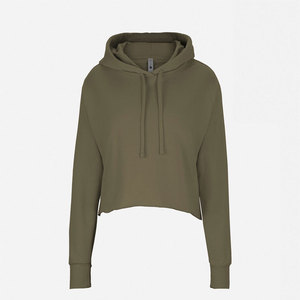 Haute qualité femmes suédé bord brut Crop Hoodie sweat à capuche court femme recadrée douceur coton, sweat à capuche coréen et pull - Product Image 1