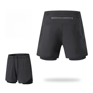 Nouveau design, short de sport pour homme avec doublure, poches zippées, personnalisable, pour la course à pied et la gym, livraison DDP plage. - Product Image 1