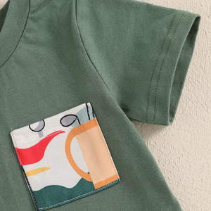 Ensemble de vêtements pour tout-petits garçons coton à séchage rapide écologique OEM ODM Bangladesh personnalisable haute qualité tendance tenue deux pièces - Product Image 2