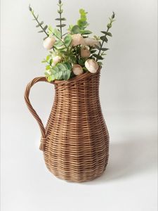 Macetas y jardineras inteligentes de bajo precio, maceta de ratán para decoración de jardín con soporte de hierro, soporte negro de Pie Grande - Product Image 3