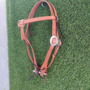 Cabecera de diseño con cuentas de cuero de vaca con hebilla grabada, brida occidental, fabricante personalizado de Horse Exim - Product Image 6