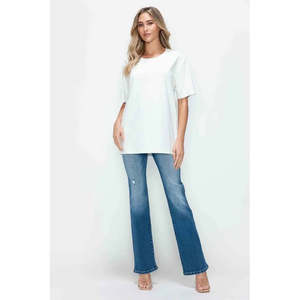 Jeans de Mezclilla Transpirables para Mujer, Corte Bootcut, Talle Alto, Estilo Desgastado, con Bolsillos, de Ajuste Ajustado a Holgado, Marca Bytos - Product Image 3