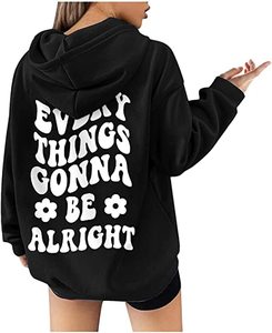 2023 nuevas sudaderas de gran tamaño con hombros caídos para mujer Otoño Invierno sudaderas con capucha de punto ligero estampado Logo frontal - Product Image 1