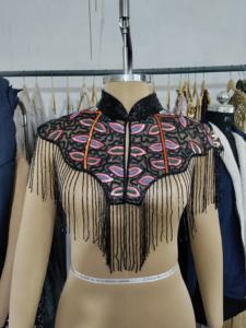 Robe de soirée élégante de style sirène, robe de bal, col carré, soutien-gorge intégré, cape en organza, perles brodées - Product Image 6