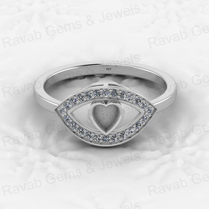 New Arrival Solid 925 Sterling Silver 4mm Heart <b>Blank</b> Setting Eye Heart <b>Ring</b> Breastmilk Keepsake Resin Customizable Jewelry - Product Image 4