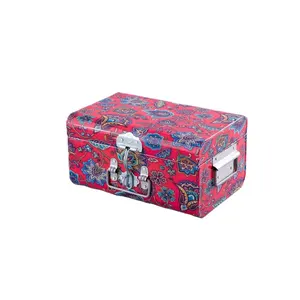 Home Decorative Storage Red Design Metal Trunk box with Lock High Quality Storage Clothes Box