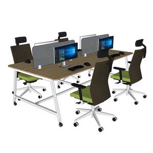 โต๊ะกลุ่ม 4 ชิ้น FOS รุ่นร่วมสมัย ขนาด 240x120 ซม. ไม้อัดขาเหล็ก FOS007 - Product Image 3