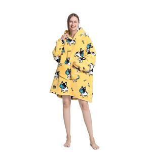 Womens <b>sherpa</b> fleece hoodie knitted oversized <b>blanket</b> hoodie warm winter unisex custom OEM factory direct production - Product Image 3