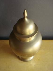 Ginger Brass Simple Vintage Brass Ginger <b>Jar</b>, Decorative Extra Large Brass <b>Urn</b> With Lid, Brass <b>Jar</b> Brass Gold - Product Image 3