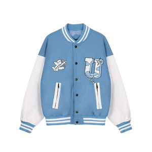 Veste d'hiver pour homme, col montant, logo sur le devant, écologique, respirante, qualité supérieure, style Letterman, doublure en coton/laine - Product Image 1