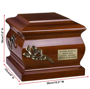 Handmade Modern Wooden Cremation <b>Urn</b> Premium <b>Large</b> Funeral Memorial Ash Box for Adults Customizable Cross Durable Handcrafted - Product Image 2