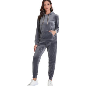 Wholesale New <b>Velvet</b> <b>Tracksuits</b> Long Sleeve Active Jogger Suit Training Sweatsuit Women Fitted Hooded <b>Velvet</b> <b>Tracksuits</b> - Product Image 1