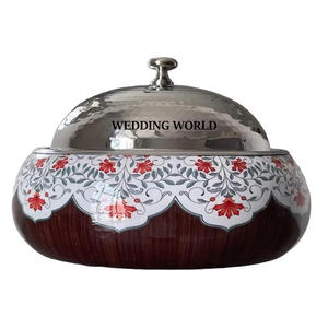 Qualité supérieure Fait à la main Designer Casserole Vaisselle Bois Métal Hotpot Style Minimaliste De Luxe En Métal Réchauffeur De Nourriture En Gros - Product Image 2