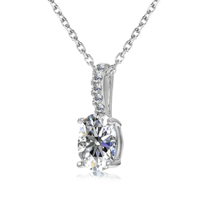 Brillante GRA certificado Moissanite diamante 925 plata esterlina Simple señoras colgante collar destino joyería - Product Image 1