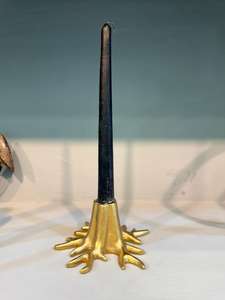 Bougeoir de qualité supérieure en aluminium vintage finition or, fait à la main, résistant à la chaleur, durable, personnalisable OEM, mariage - Product Image 3