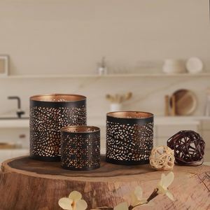 Round Shape <b>Black</b>/Gold Iron Votive Candle Holder Popular Metal for Home and Wedding Tabletop <b>Lighting</b> Decoration - Product Image 2