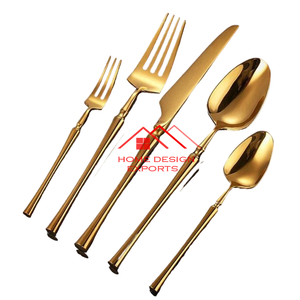 Juego de Cubiertos de Metal de Lujo para el Hogar, Hoteles y Restaurantes, Juego de Cubiertos Hechos a Mano con Acabado Dorado - Product Image 1