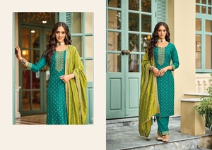 New Latest Premium <b>Silk</b> with Embroidery Hand Work Fancy Suit Collection for wholesale - Product Image 3
