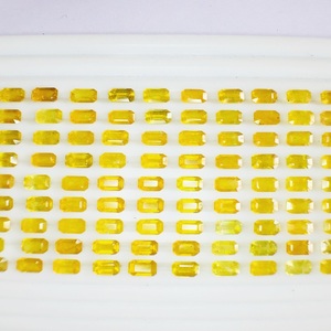 Saphir jaune naturel chauffé et traité 7*5MM qualité AAA et lustre AAA excellente couleur pierres précieuses en vrac parfaites pour les bijoux - Product Image 2