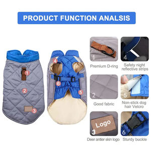 Vente en gros de vêtements pour chiens Veste légère et chaude avec capuche en fourrure pour petits et grands chiens Vestes d'hiver 2025 - Product Image 2