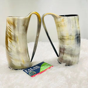 Ensemble de gobelets à café et à bière de Style animal de corne de buffle Viking poli de Falak World Export India - Product Image 1
