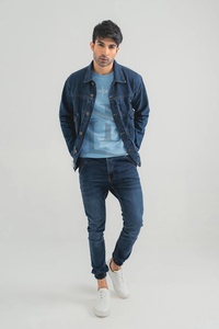 2025 taille personnalisée hommes nouveau Style Denim veste décontracté à la mode solide bleu tricoté OEM entretenu pour l'hiver taux de gros - Product Image 5