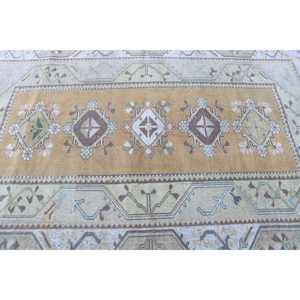 5.3x8.5 ft Rug, Turkish Vintage Rug, <b>Brown</b> <b>Wool</b> Rug - Product Image 5