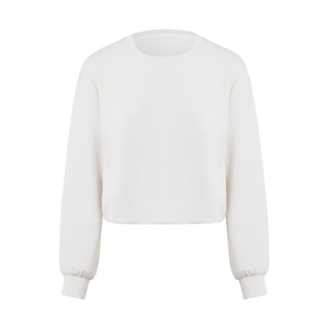 Conjunto de sudaderas con capucha de gran tamaño y jersey de lana en blanco personalizado para mujer, conjunto de dos piezas con Top corto y pantalones de chándal al por mayor para mujer - Product Image 5