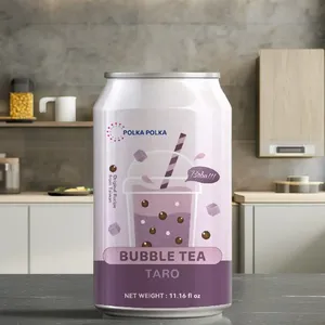Boîtes OEM et de marque privée de 330ml de sucres brunes délicieuses ingrédients de thé à bulles de thé au lait Boba Taro - Product Image 3