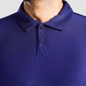 เสื้อกอล์ฟผ้าถักลายปักระบายอากาศได้ดี รุ่น DOT Texture สำหรับโปโล (สีน้ำเงินรอยัล) ไซส์ 6XL ความยาวสั้น ลายพิมพ์แบบ Sublimated รับผลิตแบบ ODM - Product Image 6