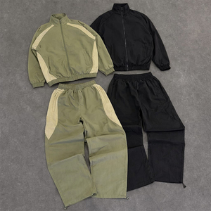Men Custom Sports Tracksuit Set Hooded Full Zip Athletic Training <b>Suit</b> OEM Wholesale Sportswear Manufacture Nylon Tracksuit Men - Product Image 2