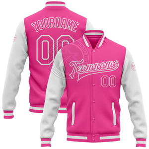 Veste d'université d'entraînement en plein air unisexe à col montant classique Broderie de style letterman Imperméable en satin pour la course à l'avant - Product Image 1
