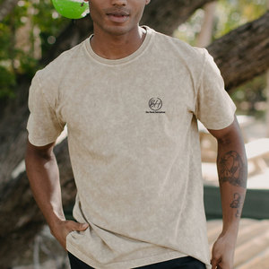 Camiseta de hombre con logo impreso personalizado, fabricada en fábrica, con lavado ácido, corte holgado, 100% algodón, camisetas de hombre con lavado ácido. - Product Image 3