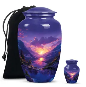 Purple Meadow <b>Urn</b> For Human Ashes <b>Large</b> Mountain Valley <b>Urn</b> For Funeral - Product Image 3