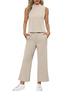 Ensemble 2 pièces pour femmes en coton et polyester vintage lavé uni, essentiel pour l'extérieur, pull basique en molleton mélangé de coton - Product Image 6