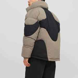 Trending Customized Color Waterproof Safari Stand Collar Front Puffer Jacket with Polyester Fiber Filling Winter - Product Image 4