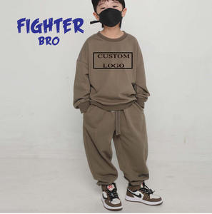 Conjuntos de chándal de pantalón corto con cordón de verano 100% algodón personalizado para niños y niñas ropa informal bordada para niños - Product Image 4