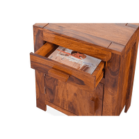 Table de chevet rustique en bois avec 1 tiroir et rangement, meuble de chambre à coucher, style antique, table de chevet en bois massif