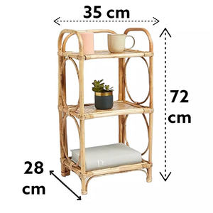 ชั้นวางติดผนังทำจากหวายดีไซน์เก๋ไก๋และใช้งานได้จริงสำหรับการจัดระเบียบสิ่งของสำคัญที่จัดแสดงของตกแต่งบ้านที่เสริมสไตล์ - Product Image 5