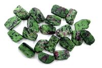 Ensemble de 5 pierres précieuses en zoïsite rubis naturel, 28-30 mm, brutes, taillées à la main, effet étoilé de haute qualité pour la fabrication de bijoux