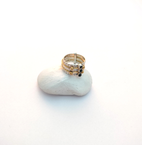 Bagues de fiançailles et de mariage en argent sterling 925 pour femmes bague en argent en vrac avec pierres précieuses en onyx noir - Product Image 3