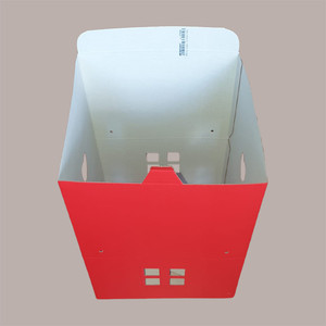 5 cajas de regalo de Navidad de cartón de lino rojo para 1kg Low Panettone 245x245H150mm con cuerdas - Product Image 6