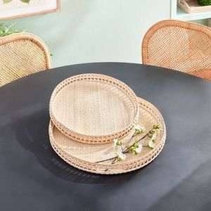 Proveedor de bandeja de servicio de ratán Diseño creativo Plato de diseñador hecho a mano Clásico Elegante Bandeja de ratán al por mayor - Product Image 5