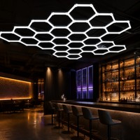Plafonnier LED hexagonal pour bar, boîte de nuit, salle de DJ, lampe modulaire en nid d'abeille 6000K en aluminium DMX Artnet