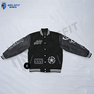 Vestes bomber universitaires de haute qualité fabriquées par des professionnels, veste en cuir pour hommes, respirante, écologique, broderie sur le devant - Product Image 3